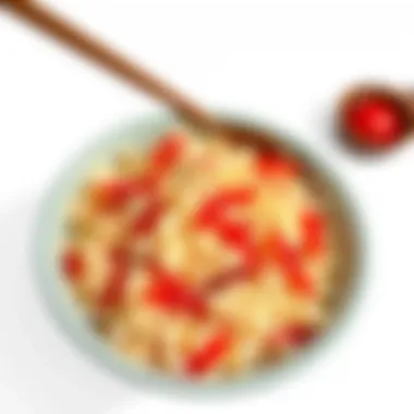 A bowl of rice showcasing its texture and color