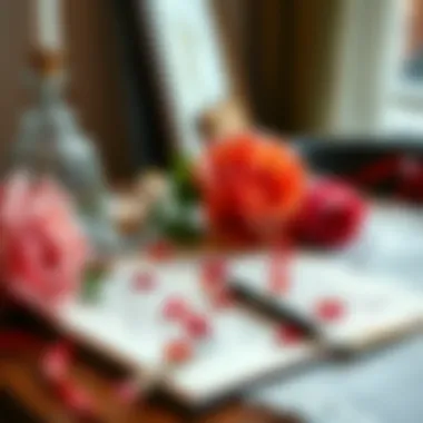 Elegant handwritten love letters on a table