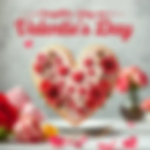 Romantic heart shape with floral decorations