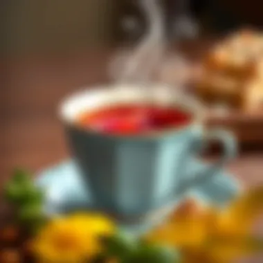 A close-up of a teacup with steam rising, symbolizing warmth