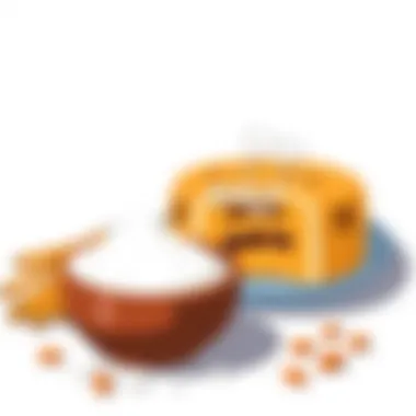 A bowl of sugar next to traditional kadayif dessert