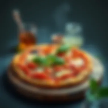 Elegant presentation of Superos pizza on a wooden board