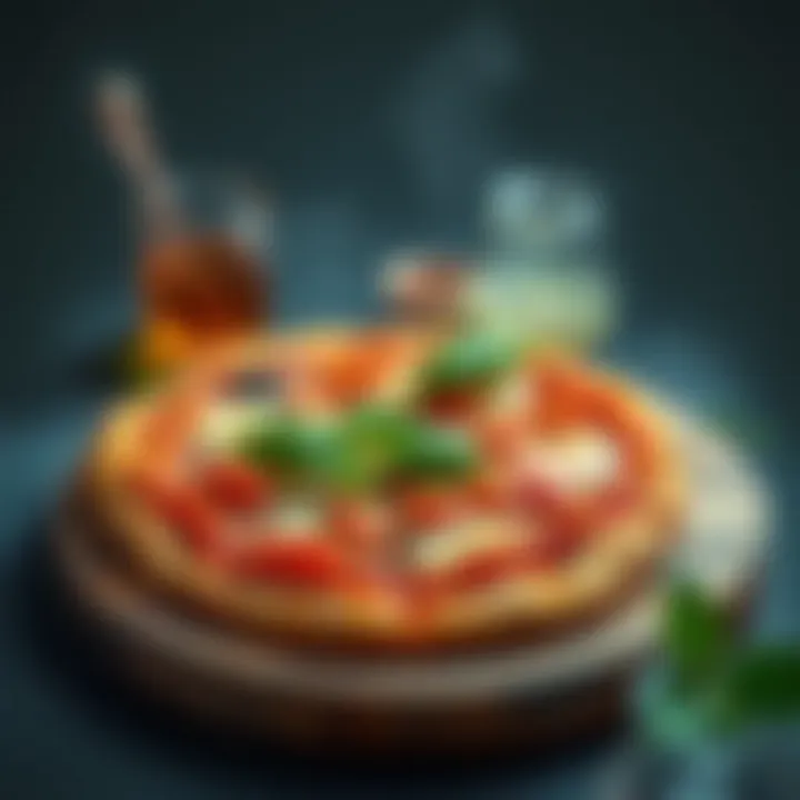 Elegant presentation of Superos pizza on a wooden board