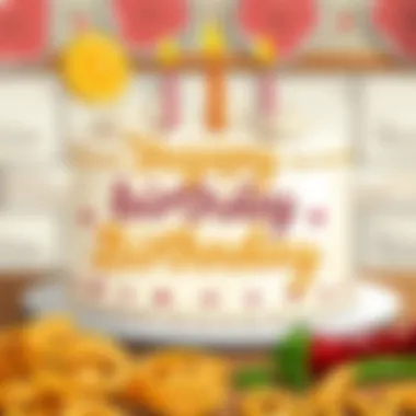 Themed birthday cake showcasing unique writing styles