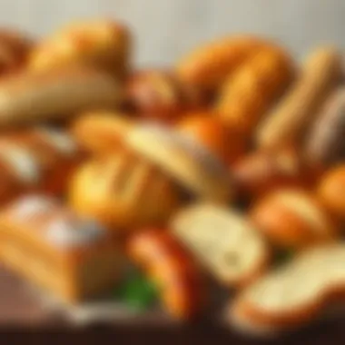 An array of Turkish bread types on a rustic table