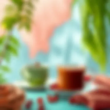 A serene setting for enjoying Turkish coffee with a vibrant backdrop