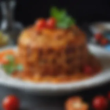 A close-up of a legendary dish, capturing its intricate details and craftsmanship.