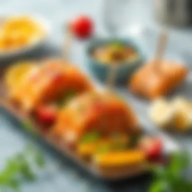 Gastronomic presentation of salmon dishes