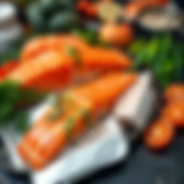 Freshly sourced local salmon on display