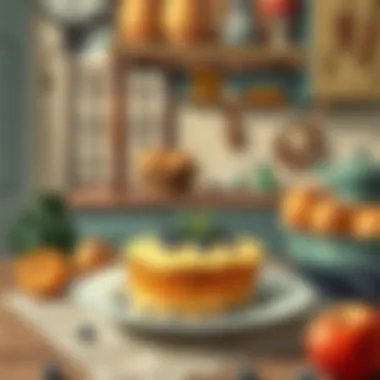 Historical roots of egg dessert captured in an antique kitchen