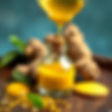 A close-up of ginger extract