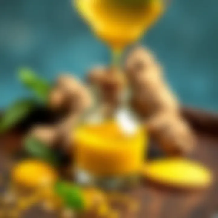 A close-up of ginger extract